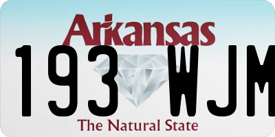 AR license plate 193WJM