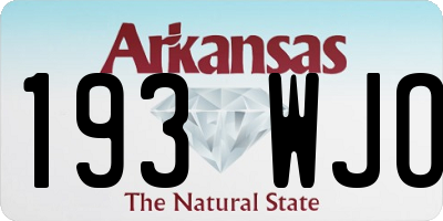 AR license plate 193WJO