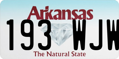 AR license plate 193WJW