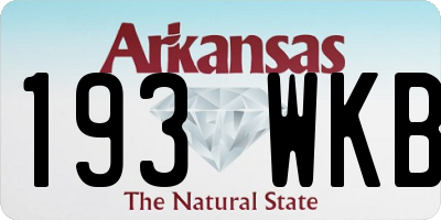 AR license plate 193WKB