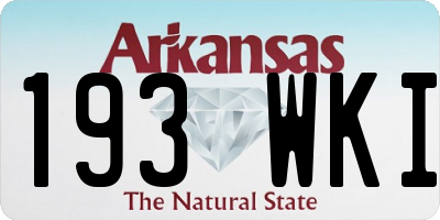 AR license plate 193WKI