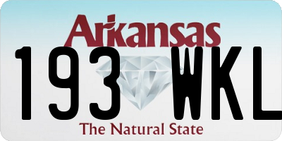 AR license plate 193WKL