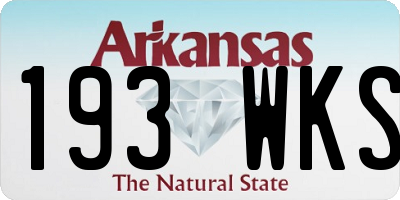 AR license plate 193WKS