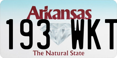 AR license plate 193WKT