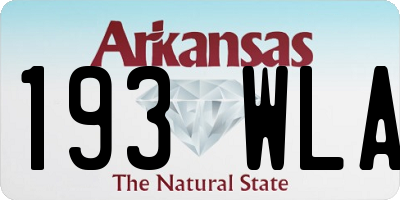 AR license plate 193WLA