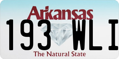 AR license plate 193WLI
