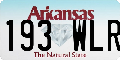 AR license plate 193WLR