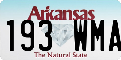 AR license plate 193WMA