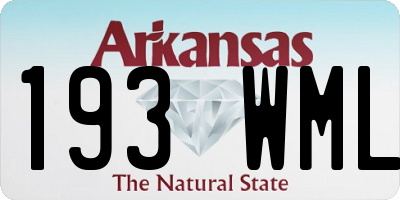 AR license plate 193WML