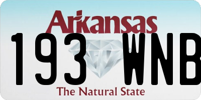 AR license plate 193WNB