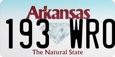 AR license plate 193WRO