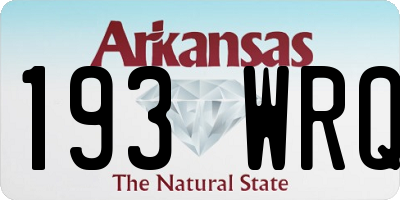 AR license plate 193WRQ