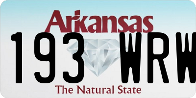 AR license plate 193WRW