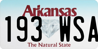 AR license plate 193WSA