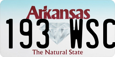 AR license plate 193WSC