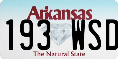 AR license plate 193WSD