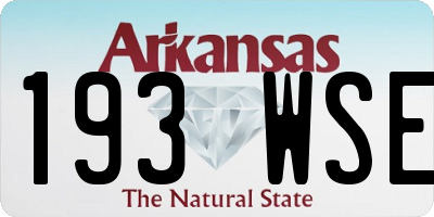 AR license plate 193WSE