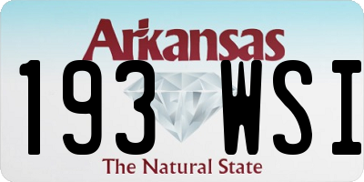AR license plate 193WSI