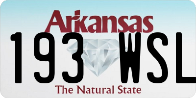 AR license plate 193WSL