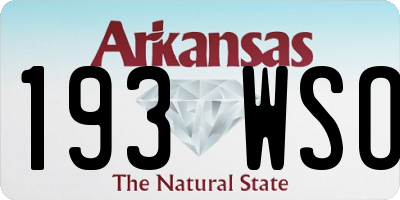 AR license plate 193WSO