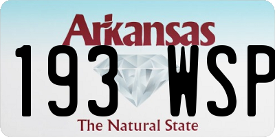 AR license plate 193WSP