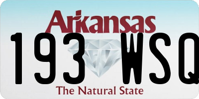 AR license plate 193WSQ