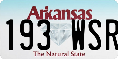 AR license plate 193WSR