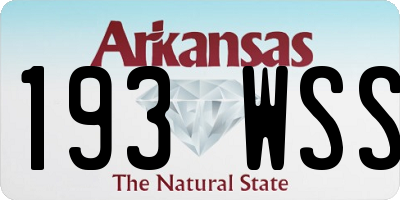 AR license plate 193WSS