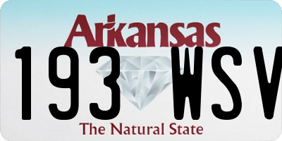 AR license plate 193WSV