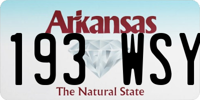 AR license plate 193WSY