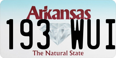 AR license plate 193WUI