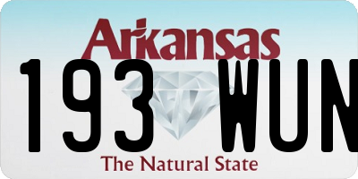 AR license plate 193WUN