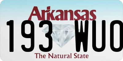 AR license plate 193WUO