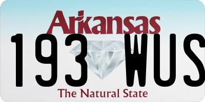 AR license plate 193WUS