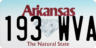 AR license plate 193WVA