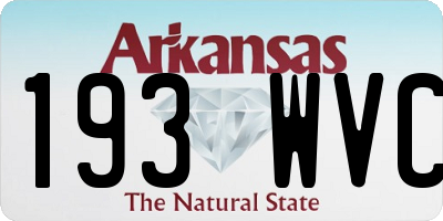 AR license plate 193WVC