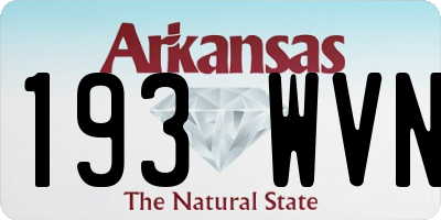 AR license plate 193WVN