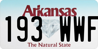 AR license plate 193WWF