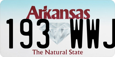 AR license plate 193WWJ