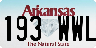 AR license plate 193WWL