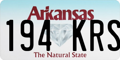 AR license plate 194KRS