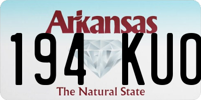 AR license plate 194KUO
