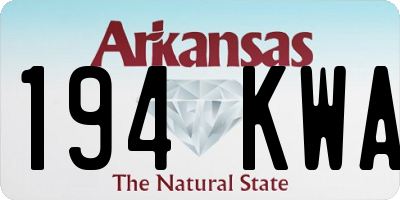 AR license plate 194KWA