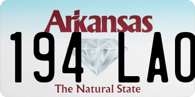AR license plate 194LAO