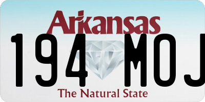 AR license plate 194MOJ