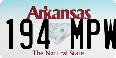 AR license plate 194MPW