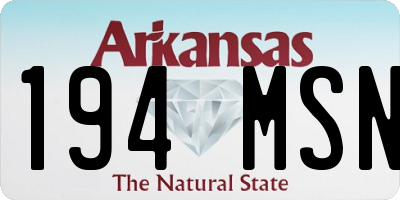 AR license plate 194MSN