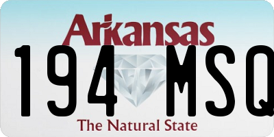AR license plate 194MSQ