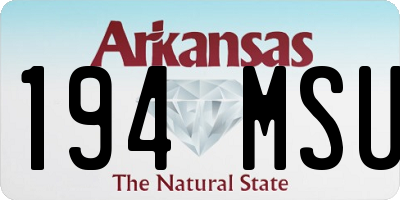 AR license plate 194MSU