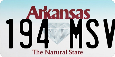 AR license plate 194MSV
